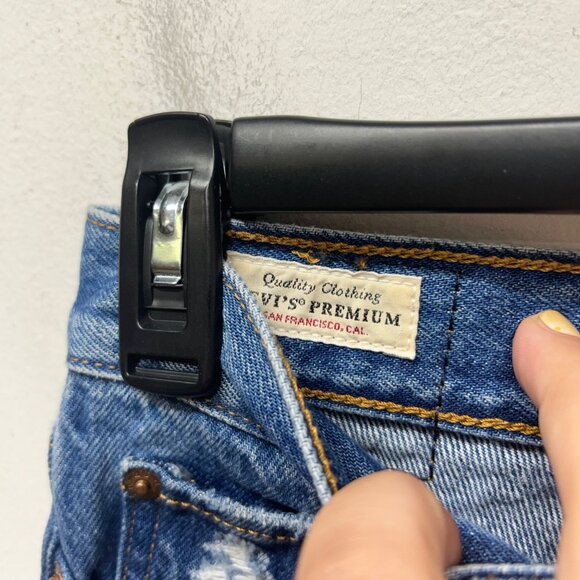 Levi's premium wedgie high rise jeans button fly distressed 24 - Picture 5 of 12